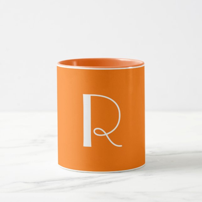 Mug Monogramme Orange Néon Unisexe (Centre)