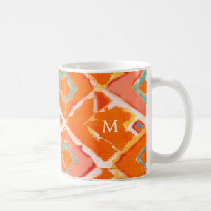 Mug Monogramme   Orange Tribal II