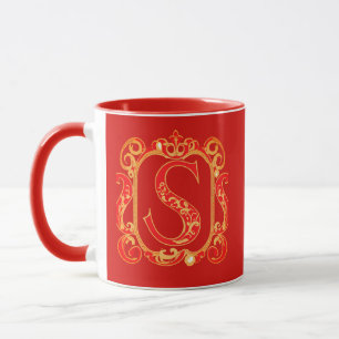 Mug Monogramme ornemental antique - capital S