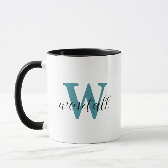 Mug Monogramme personnalisé à couche moderne (Gauche)