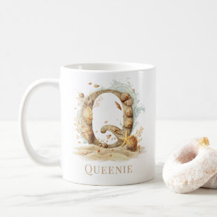 Mug Monogramme personnalisé de la côte initiale Q Plag