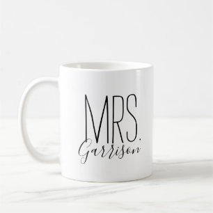 Mug Monogramme personnalisé de Mme, simple et doux