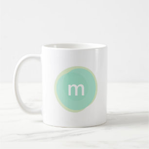 Mug Monogramme personnalisé en menthe et vert