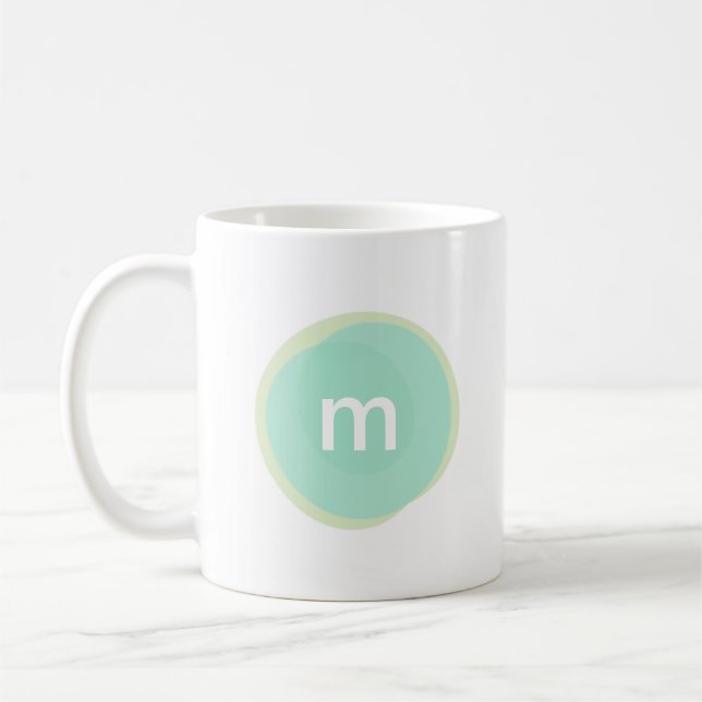Mug Monogramme personnalisé en menthe et vert (Gauche)