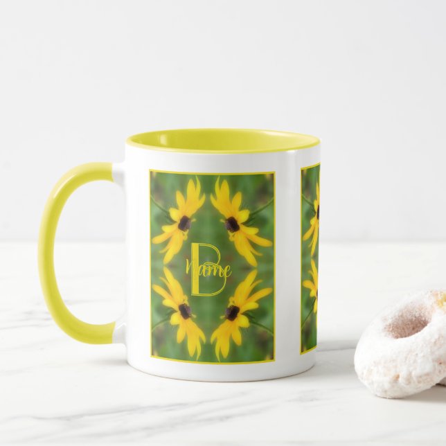 Mug Monogramme personnalisé initial nom Art Susan aux  (Avec donut)