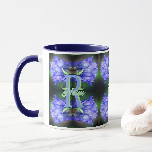 Mug Monogramme personnalisé initial nom Gentiane Art f (Avec donut)