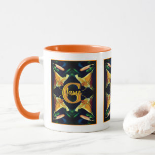 Mug Monogramme personnalisé initial nom Lily Fleurs