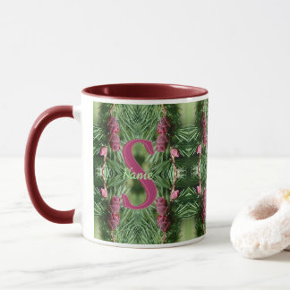 Mug Monogramme personnalisé initial prénom cônes de pi