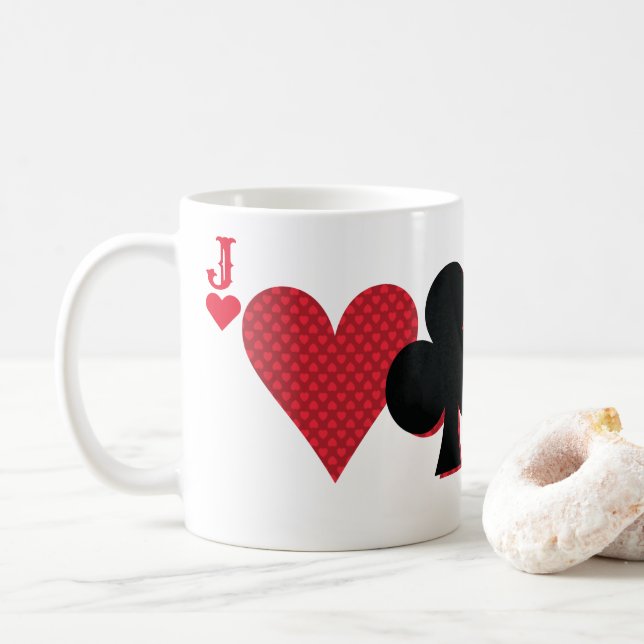 Mug Monogramme personnalisé Lecture carte Pont et Poke (Avec donut)