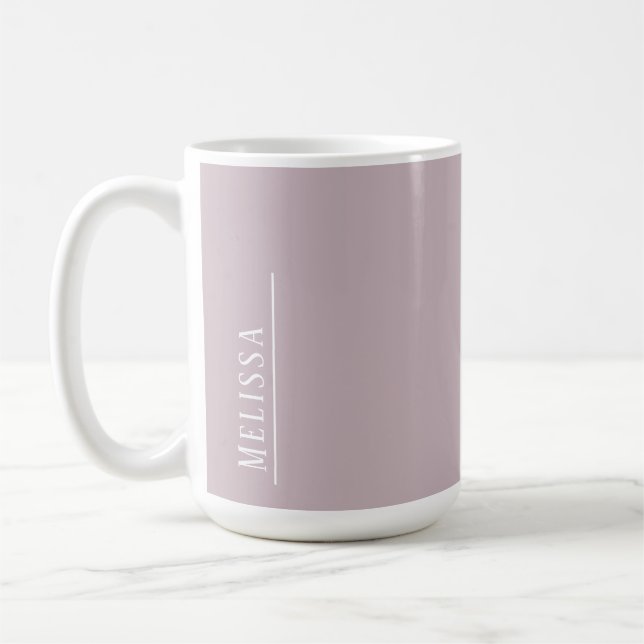 Mug monogramme personnalisé, mauve moderne (Gauche)