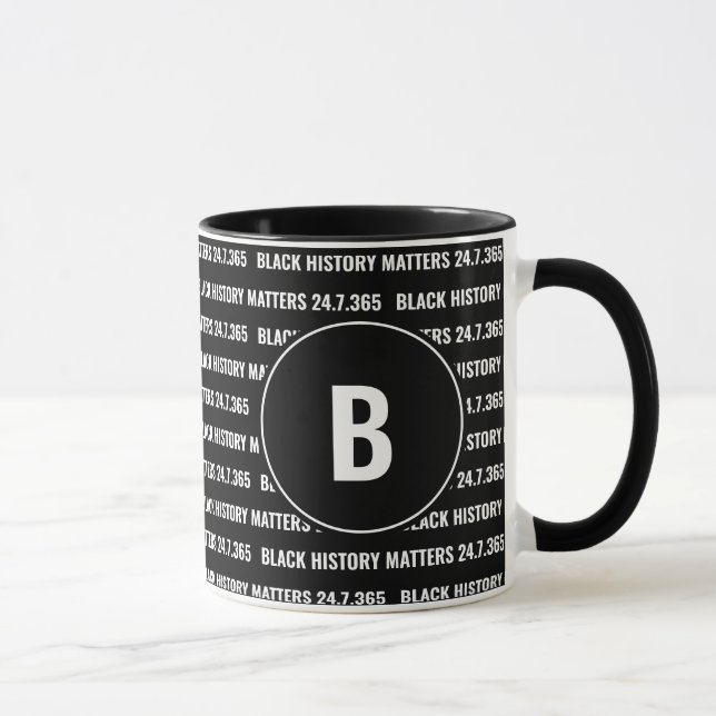Mug Monogramme personnalisé Mois de l'histoire noire (Droite)