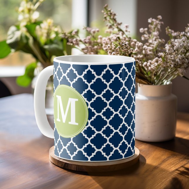 Mug Monogramme personnalisé Motif géométrique de la Ma (Mug template)