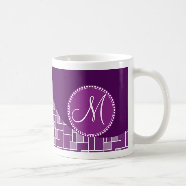 Mug Monogramme personnalisé Motif initial de tuiles vi (Droite)