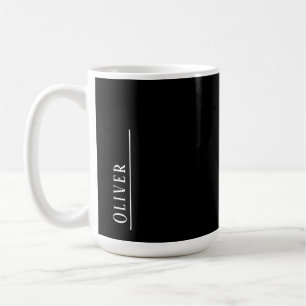Mug Monogramme personnalisé, noir et blanc moderne