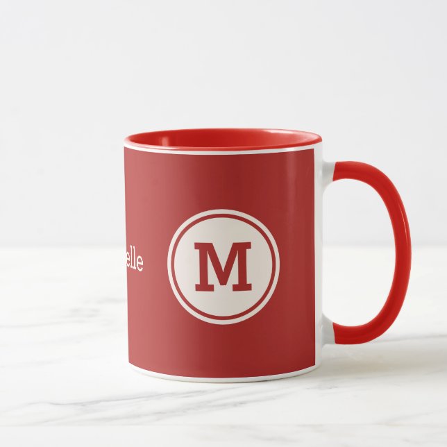 Mug Monogramme personnalisé, nom et couleurs (Droite)