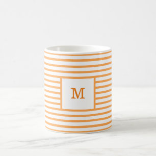 Mug Monogramme personnalisé Orange et blanc