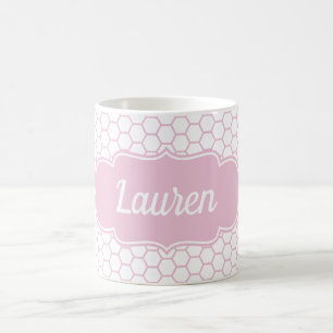 Mug Monogramme personnalisé Peigne rose pâle