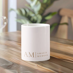 Mug Monogramme Personnalisé Rose Initiale Et Nom
