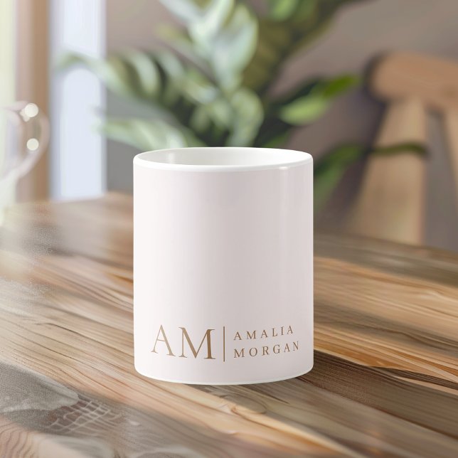 Mug Monogramme Personnalisé Rose Initiale Et Nom (Créateur téléchargé)