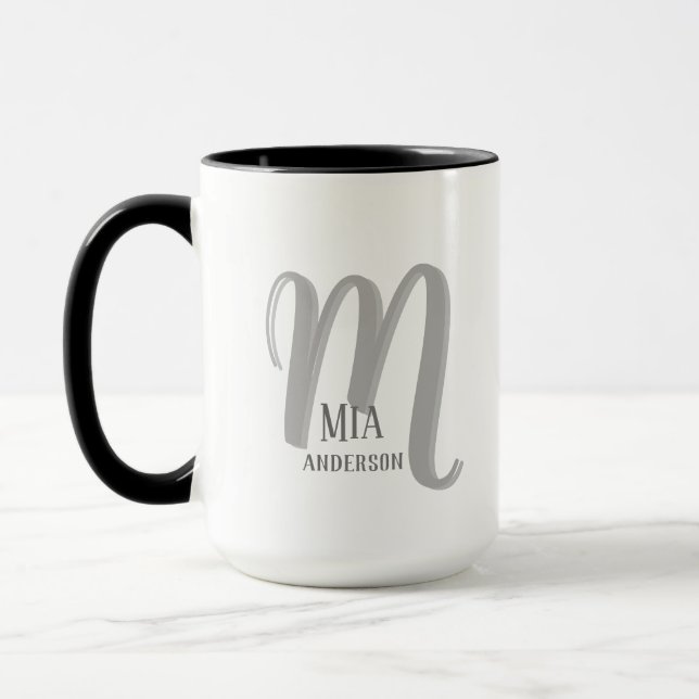 Mug Monogramme personnalisé Vibe du matin (Gauche)