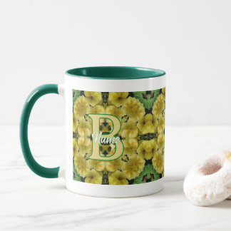 Mug Monogramme personnalisé Votre initiale Art de fleu