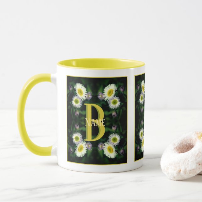 Mug Monogramme personnalisé Votre initiale Nom Art de  (Avec donut)