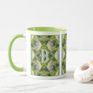 Mug Monogramme personnalisé Votre initiale Nom Fleur d