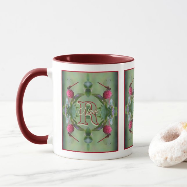 Mug Monogramme personnalisé Votre initiale Nom Libellu (Avec donut)