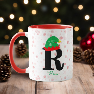 Mug Monogramme Personnaliser avec nom Famille rouge