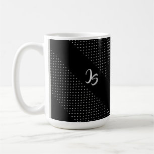Mug Monogramme personnel Motif noir tendance géométriq