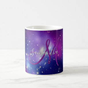 Mug Monogramme photo céleste violet