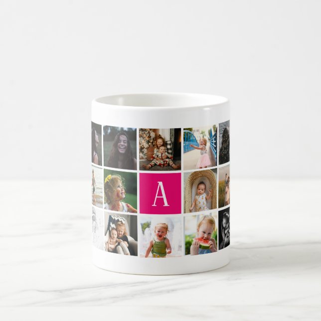 Mug Monogramme photo montage photo collage (Centre)