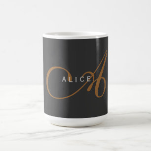 Mug Monogramme plat tendance Nom initial