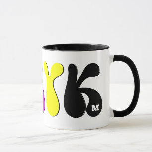 Mug Monogramme rétro Funky CMYK