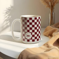 Monogramme Retro Moderne À damiers Motif Personnal