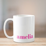 Mug Monogramme rose chaud<br><div class="desc">Cute tasse de café qui contient votre nom monogramme ou vos initiales dans une police populaire et tendance rose chaud. Vous pouvez ajuster la taille de la police dans l'outil de conception pour des noms plus courts ou plus longs.</div>