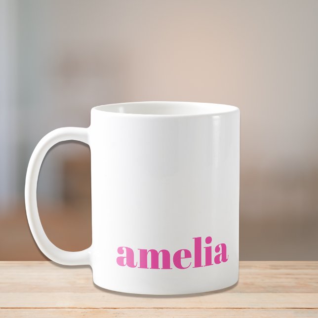 Mug Monogramme rose chaud (Créateur téléchargé)