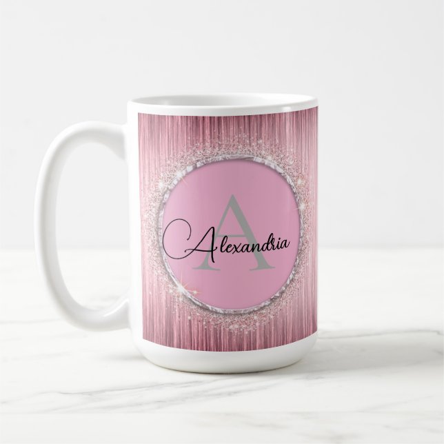 Mug Monogramme rose Fille Rosée (Gauche)