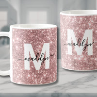Monogramme Rose Gold Pailleté Rose