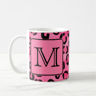 Mug Monogramme rose lumineux de coutume d'empreinte de