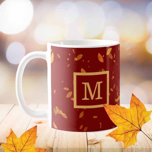 Mug Monogramme rouge et or initial (Créateur téléchargé)