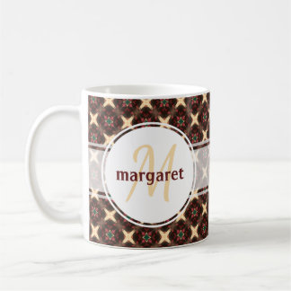 Mug Monogramme rouge vert et or