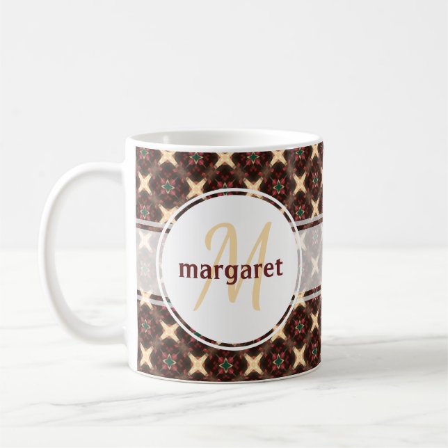Mug Monogramme rouge vert et or (Gauche)