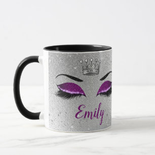 Mug Monogramme Royal Purple Parties scintillant Eyes