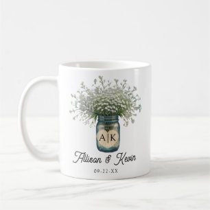 Mug Monogramme rustique Mariage de la bimbo