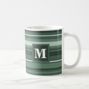 Mug Monogramme sauge bandes vertes