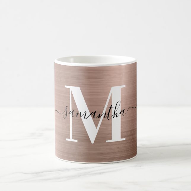 Mug Monogramme Signature Or Rose Métallisé (Centre)