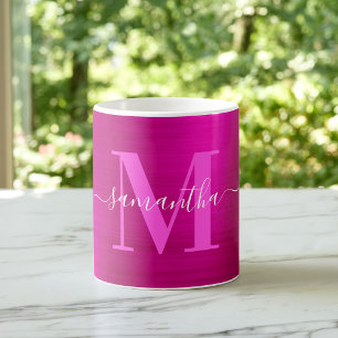 Mug Monogramme Signature Rose Métallic