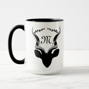 Mug Monogramme silhouette de l'Antelope foncé