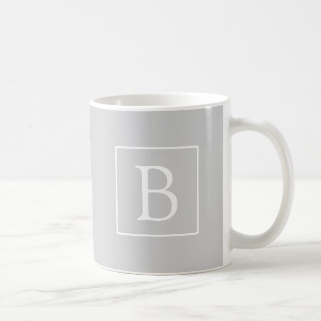 Mug Monogramme simple gris clair (Droite)